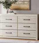 Cambeck Twin Panel Bed, Dresser, Chest and Nightstand-Whitewash