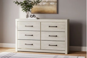 Cambeck Twin Panel Bed, Dresser, Chest and Nightstand-Whitewash