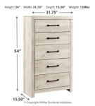 Signature Design by Ashley Cambeck Twin Panel Bed, Dresser, Mirror, Chest, and