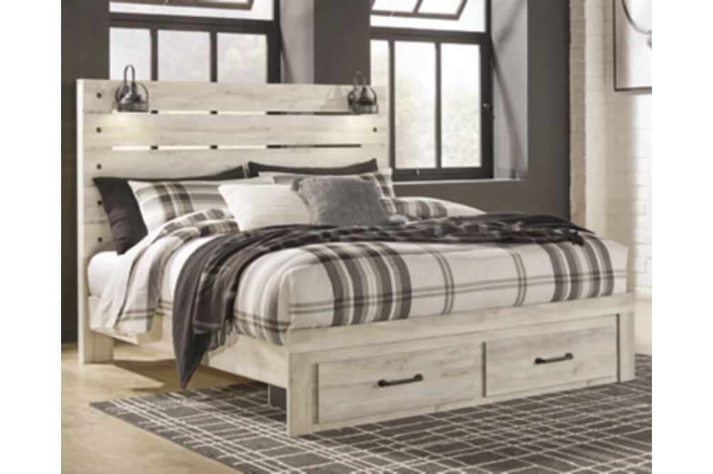 Signature Design by Ashley Cambeck King Panel Storage Bed-Whitewash