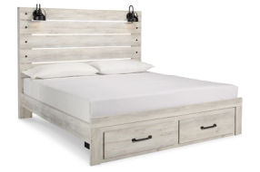 Signature Design by Ashley Cambeck King Panel Storage Bed-Whitewash