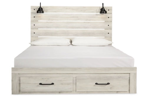 Signature Design by Ashley Cambeck King Panel Storage Bed-Whitewash