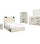 Signature Design by Ashley Cambeck Queen Panel Bed with Storage, Dresser, Mirr