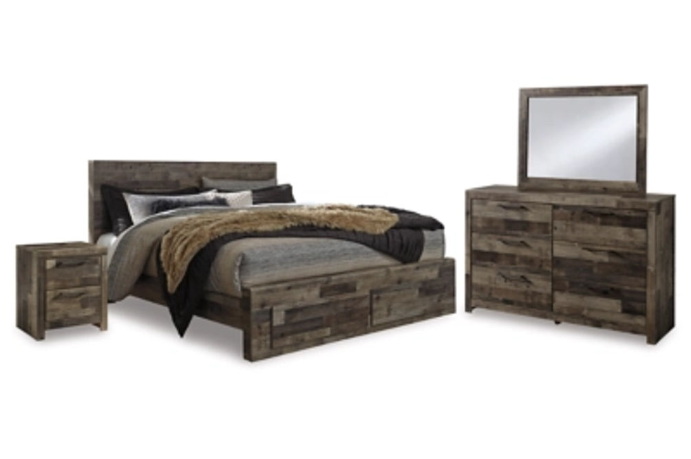 Signature Design by Ashley Derekson King Panel Storage Bed, Dresser and Nights