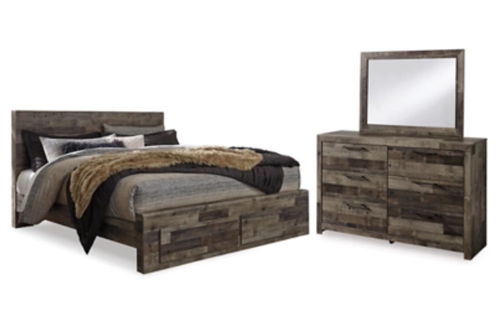 Signature Design by Ashley Derekson King Panel Storage Bed, Dresser and Mirror