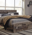 Signature Design by Ashley Derekson King Panel Storage Bed and 2 Nightstands-M