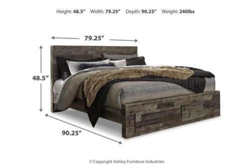 Signature Design by Ashley Derekson King Panel Storage Bed, Dresser and Mirror