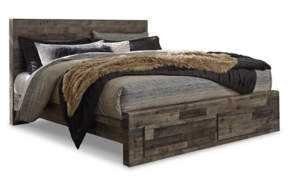 Signature Design by Ashley Derekson King Panel Storage Bed and 2 Nightstands-M