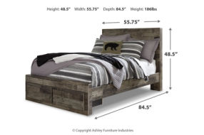 Signature Design by Ashley Derekson Full Panel Storage Bed with Nightstand-Mul