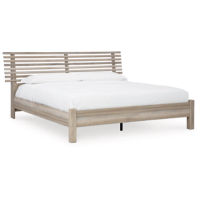 Signature Design by Ashley Hasbrick King Slat Panel Bed-Tan