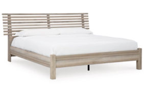 Signature Design by Ashley Hasbrick King Slat Panel Bed-Tan