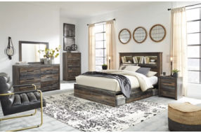 Signature Design by Ashley Drystan Queen Bookcase Bed with 2 Storage Drawers