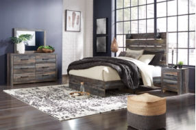 Drystan Queen Panel Bed, Dresser, Mirror and 2 Nightstands-Multi