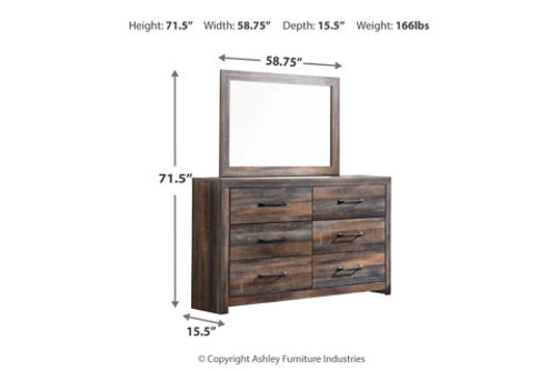 Drystan King Panel Bed, Dresser, Mirror, and Nightstand-Multi