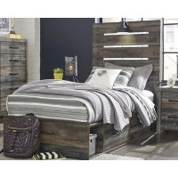 Signature Design by Ashley Drystan Twin Panel Bed with 4 Storage Drawers