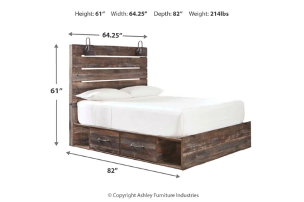 Drystan Queen Panel Bed with Mirrored Dresser and Nightstand-Multi