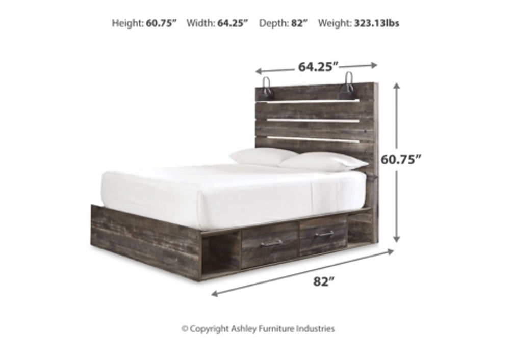 Signature Design by Ashley Drystan Queen Panel Bed with Storage, Dresser and M