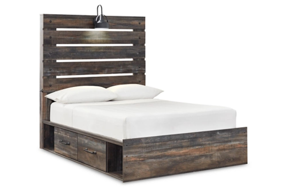 Signature Design by Ashley Drystan Full Panel Bed and 2 Nightstands-Multi