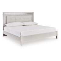 Signature Design by Ashley Zyniden King Upholstered Panel Bed-Silver