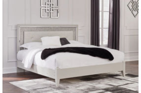 Signature Design by Ashley Zyniden King Upholstered Panel Bed-Silver