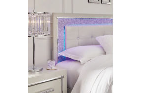 Signature Design by Ashley Zyniden King Upholstered Panel Bed-Silver