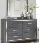 Lodanna Queen Upholstered Panel Bed, Dresser, Mirror and 2 Nightstands-Gray