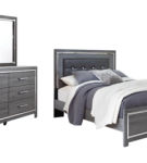 Signature Design by Ashley Lodanna Queen Panel Bed, Dresser and Mirror-Gray