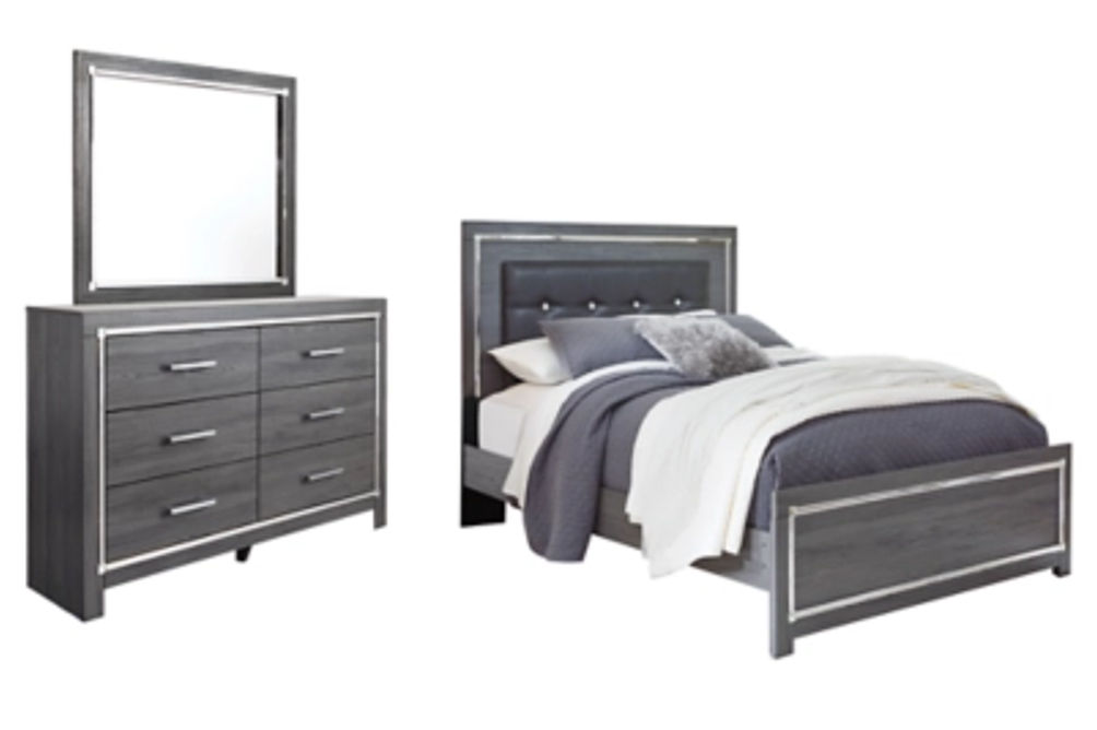 Signature Design by Ashley Lodanna Queen Panel Bed, Dresser and Mirror-Gray