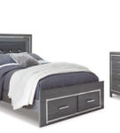 Signature Design by Ashley Lodanna Queen Storage Bed, Dresser, Mirror and 2 Ni