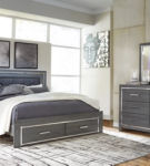 Signature Design by Ashley Lodanna King Panel Storage Bed with Mirrored Dresse