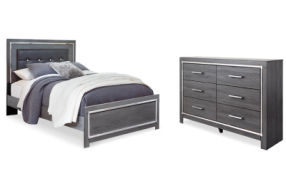 Signature Design by Ashley Lodanna Queen Panel Bed and Dresser-Gray