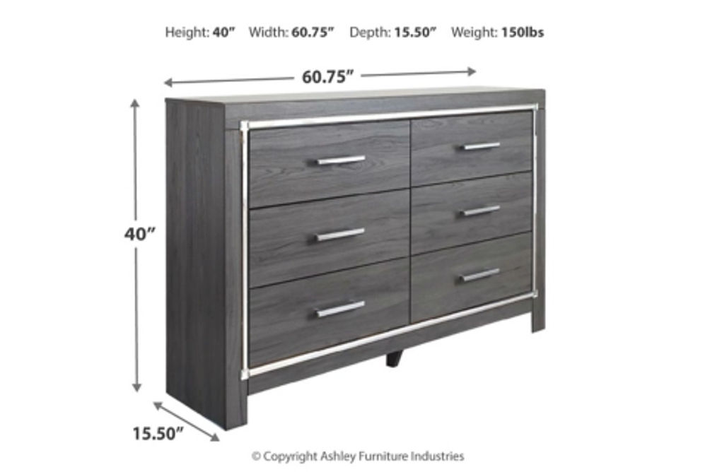 Signature Design by Ashley Lodanna Queen Panel Bed and Dresser-Gray