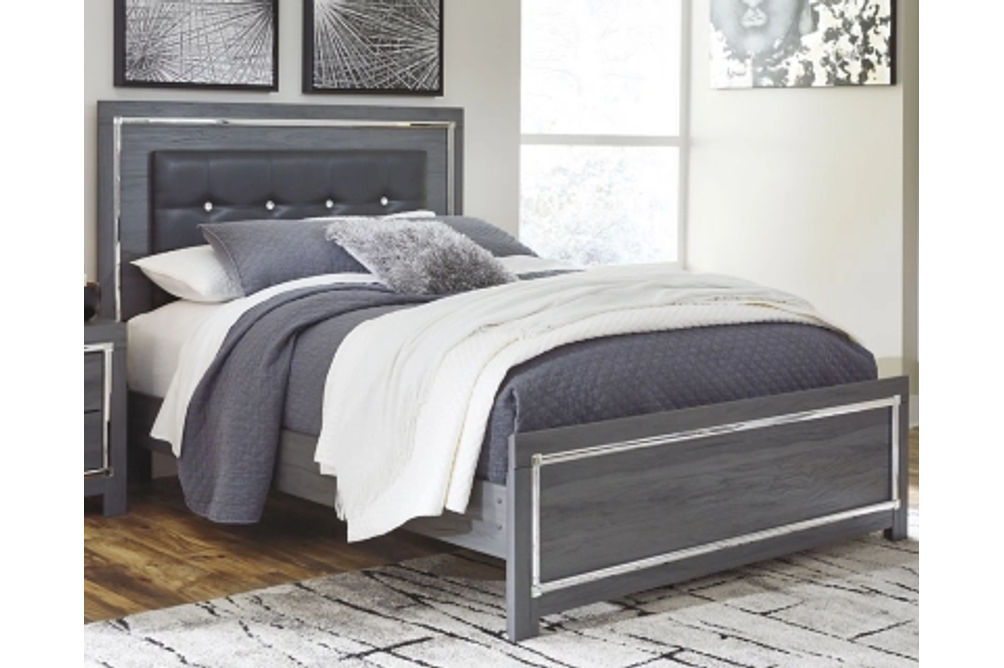 Signature Design by Ashley Lodanna Queen Panel Bed and Dresser-Gray