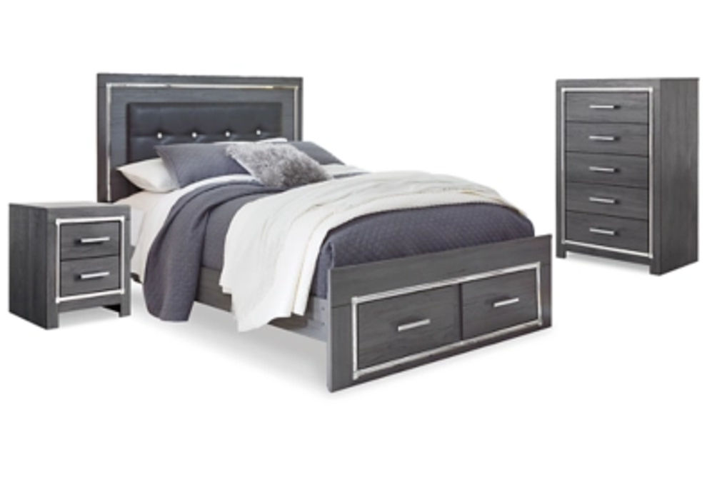 Signature Design by Ashley Lodanna Queen Storage Bed, Chest and Nightstand