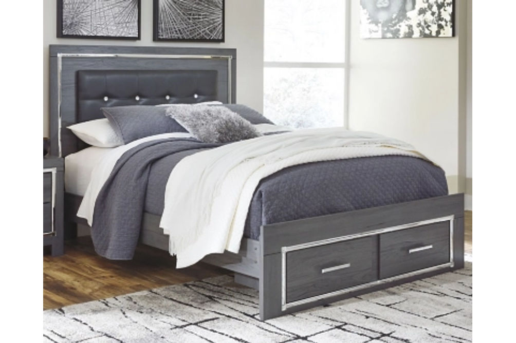 Signature Design by Ashley Lodanna Queen Storage Bed, Dresser, Mirror and 2 Ni