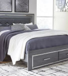 Signature Design by Ashley Lodanna King Upholstered Storage Bed, Dresser, Mirr