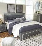 Signature Design by Ashley Lodanna King Panel Bed with 2 Storage Drawers-Gray