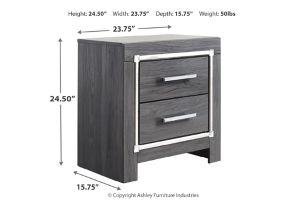 Signature Design by Ashley Lodanna King Upholstered Panel Bed, Dresser and Nig