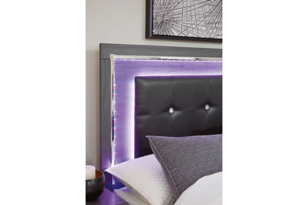 Signature Design by Ashley Lodanna King Upholstered Storage Bed, Dresser, Mirr