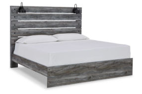Baystorm King Panel Bed, Dresser, Mirror, and Nightstand-Gray