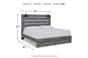 Baystorm King Panel Bed, Dresser, Mirror, and Nightstand-Gray