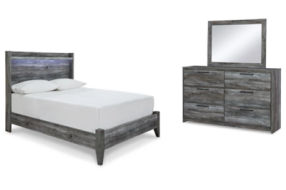 Signature Design by Ashley Baystorm Full Panel Bed, Dresser and Mirror-Gray