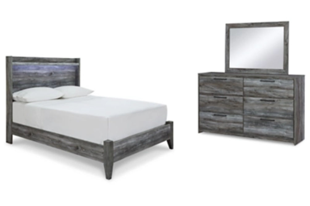 Signature Design by Ashley Baystorm Full Panel Bed, Dresser and Mirror-Gray