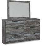 Baystorm King Panel Bed, Dresser, Mirror, and Nightstand-Gray