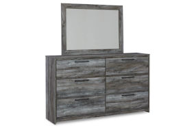 Baystorm King Panel Bed, Dresser, Mirror, and Nightstand-Gray