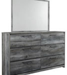 Baystorm Full Panel Bed, Dresser, Mirror and Nightstand-Gray