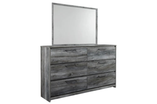 Baystorm Full Panel Bed, Dresser, Mirror and Nightstand-Gray