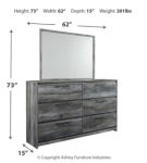 Baystorm Full Panel Bed, Dresser, Mirror and Nightstand-Gray