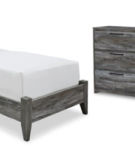Signature Design by Ashley Baystorm Twin Panel Bed and Dresser-Gray