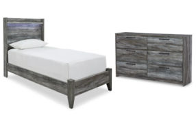 Signature Design by Ashley Baystorm Twin Panel Bed and Dresser-Gray